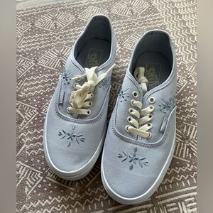 NWT Light Blue Embroidered Vans